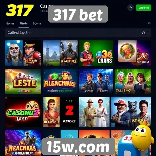 Variedade de jogos disponíveis na 317 bet